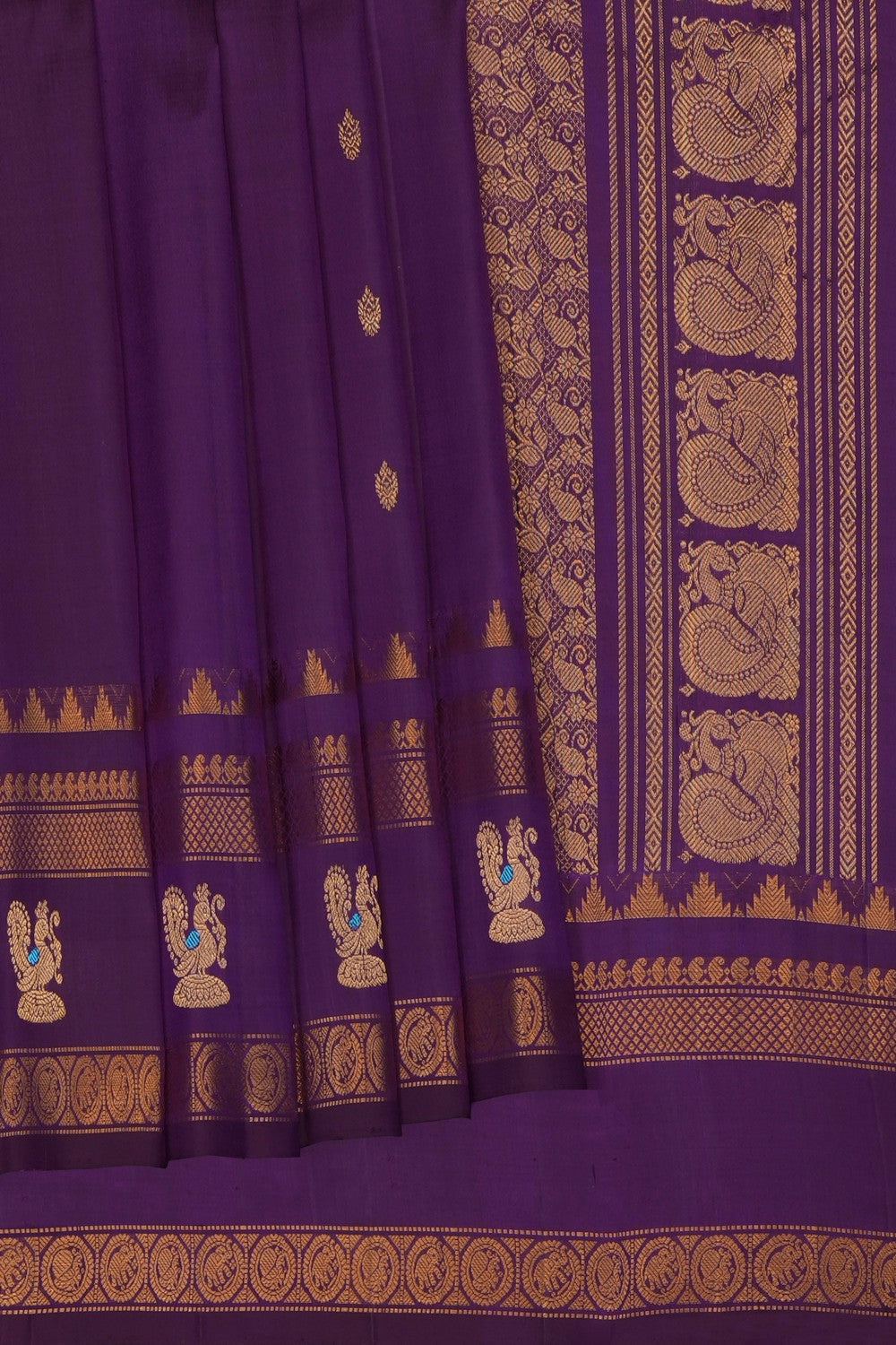 Image of Purple Gadwal Silk Saree