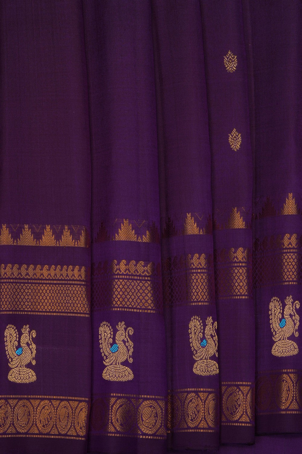 Image of Purple Gadwal Silk Saree