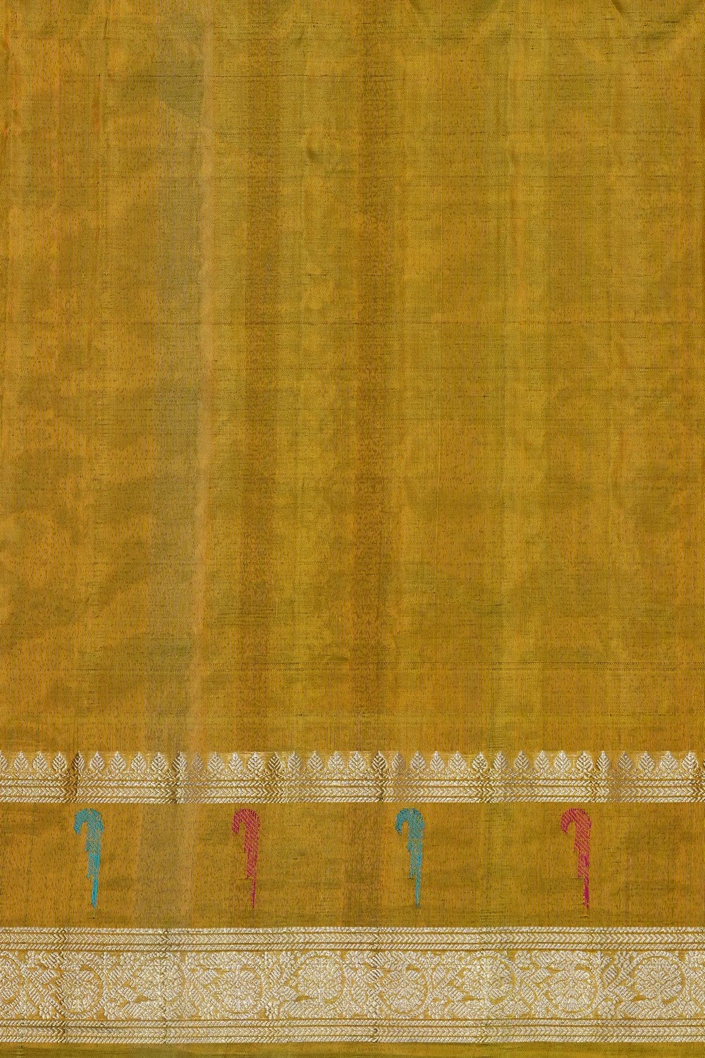 Image of Plum-Pink Gadwal Brocade Silk Saree