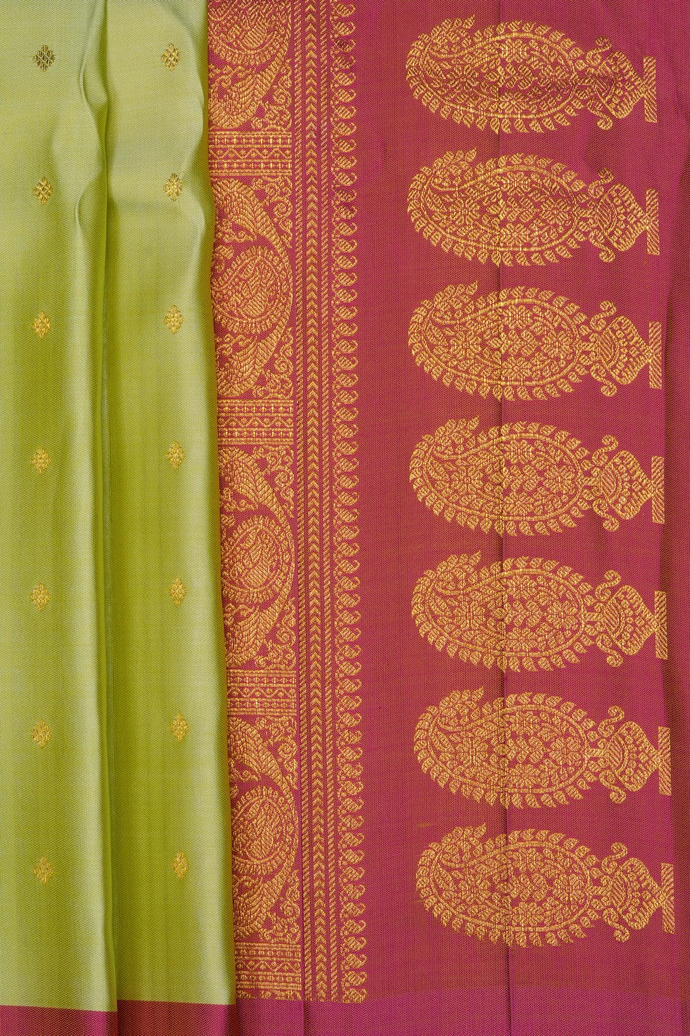 Image of Sage Green Gadwal Silk Saree