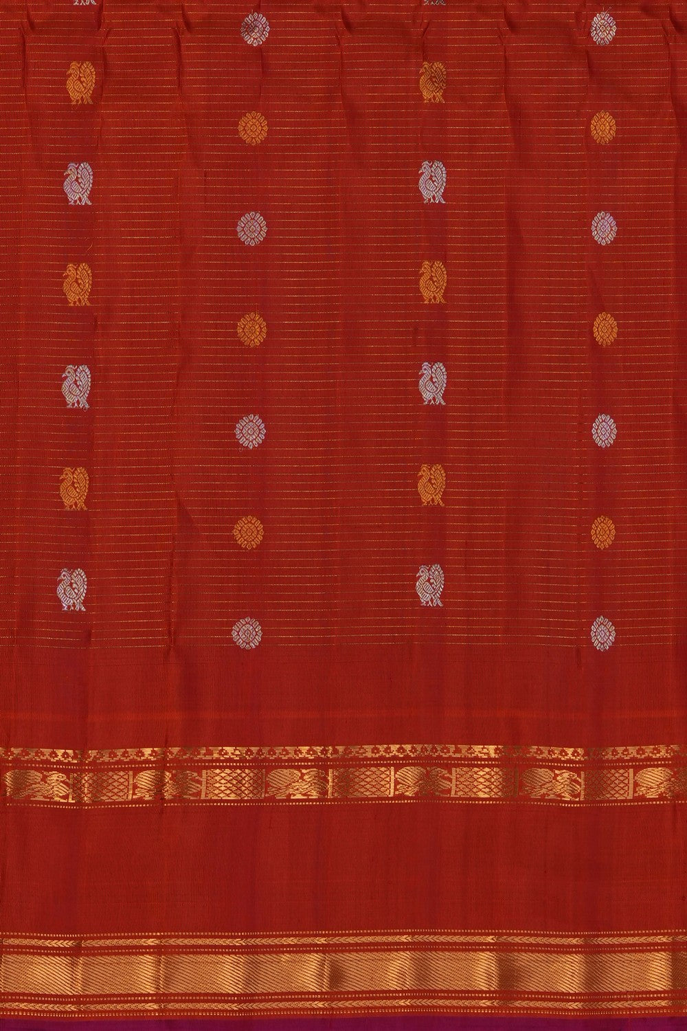 Image of Purple Gadwal Silk Kattam Saree