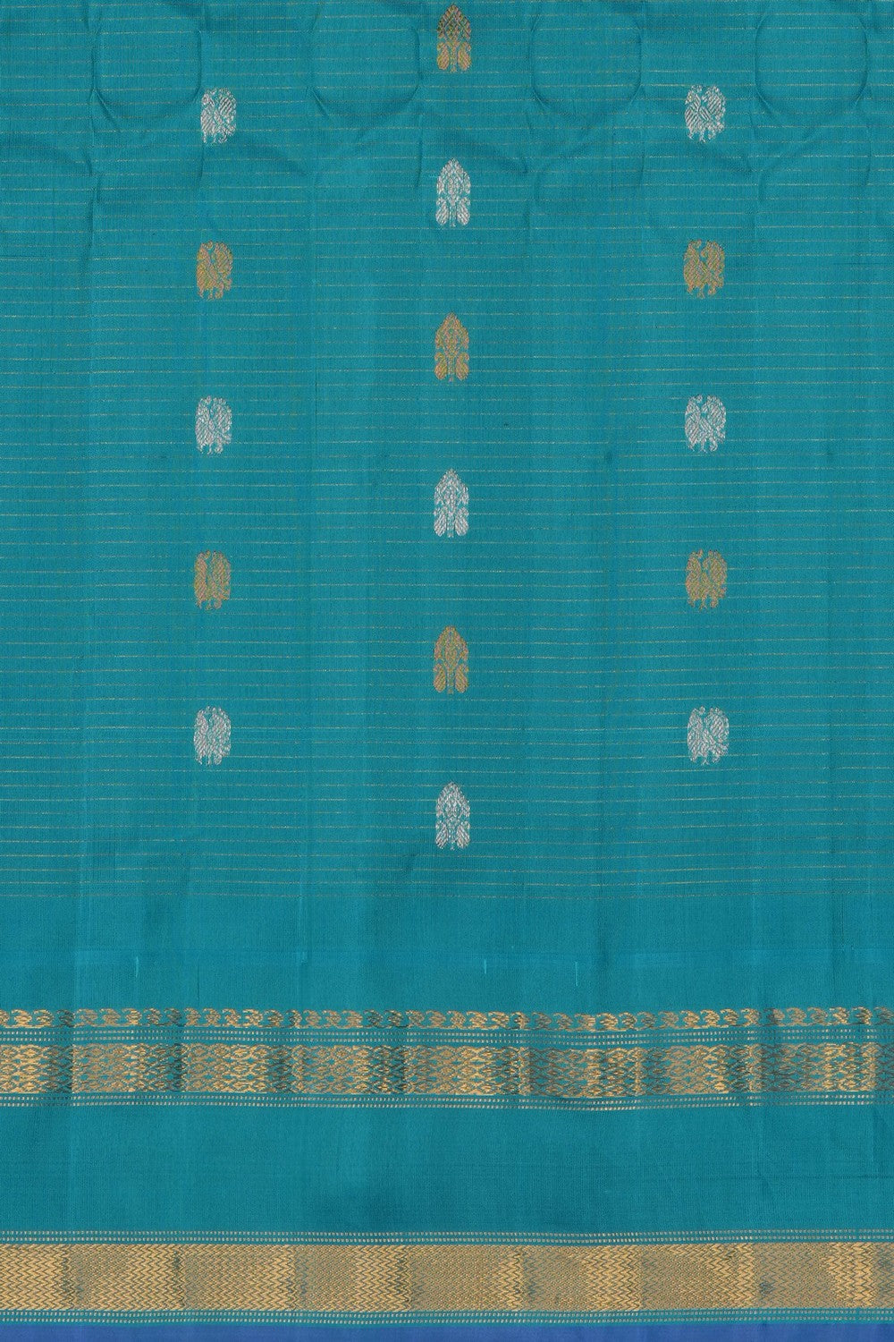 Image of Purple Gadwal Silk Kattam Saree
