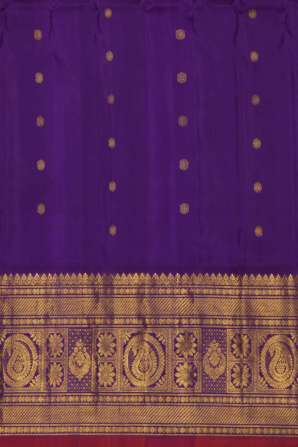 Image of Purple Gadwal Brocade Silk Saree