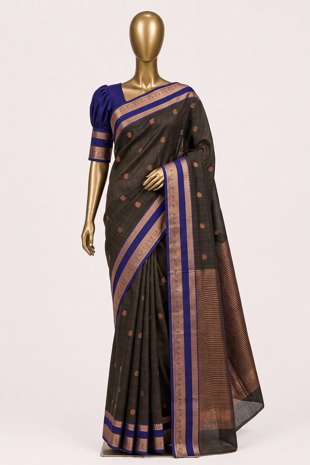 Image of Moss Green South Silk Cotton Saree