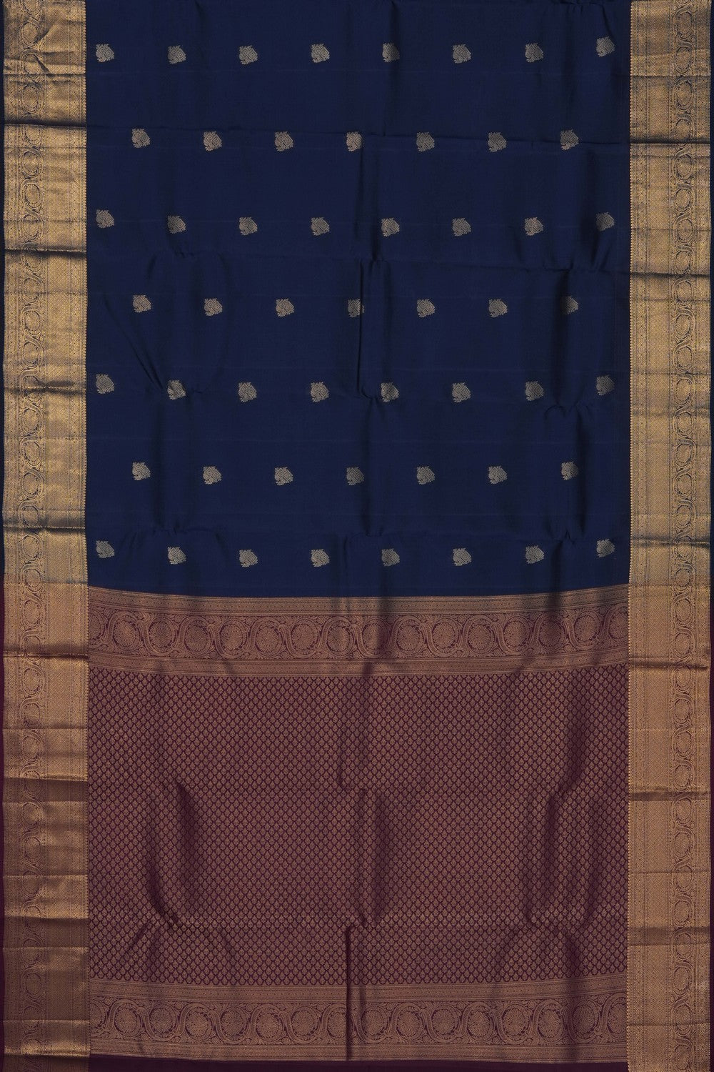 Image of Navy Blue South Silk Saree
