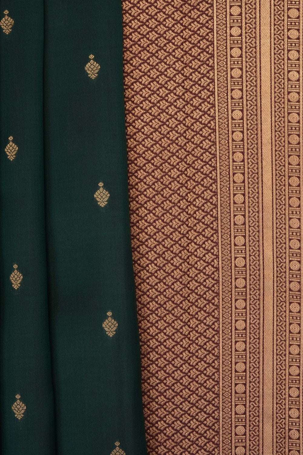 Image of Bottle Green South Silk Saree