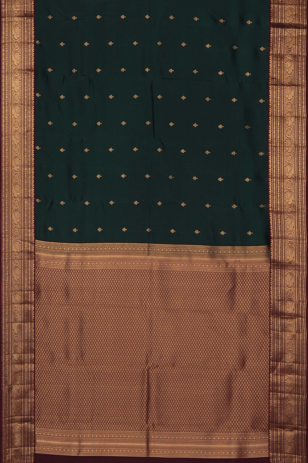 Image of Bottle Green South Silk Saree