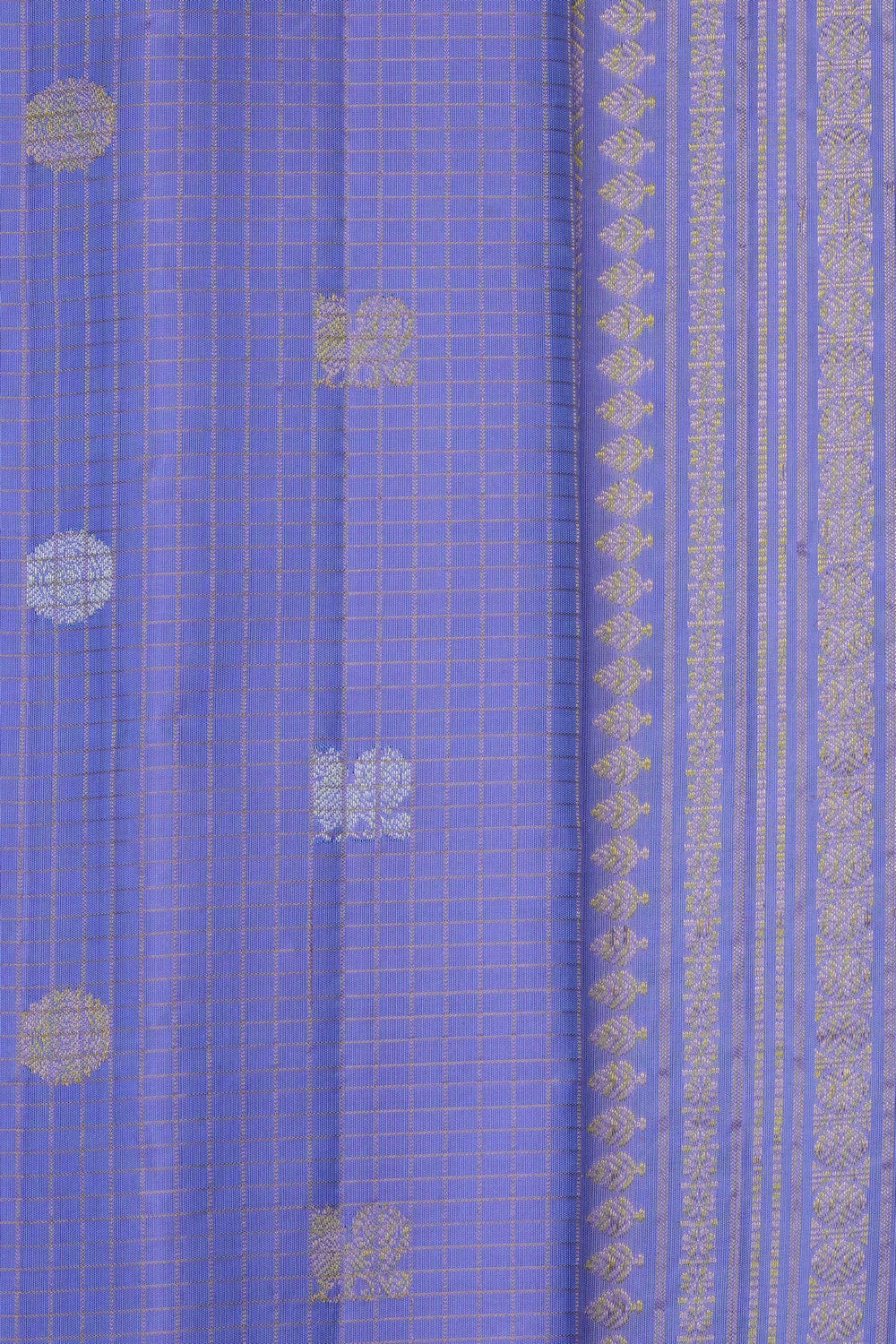 Image of Purple Gadwal Silk Kattam Saree