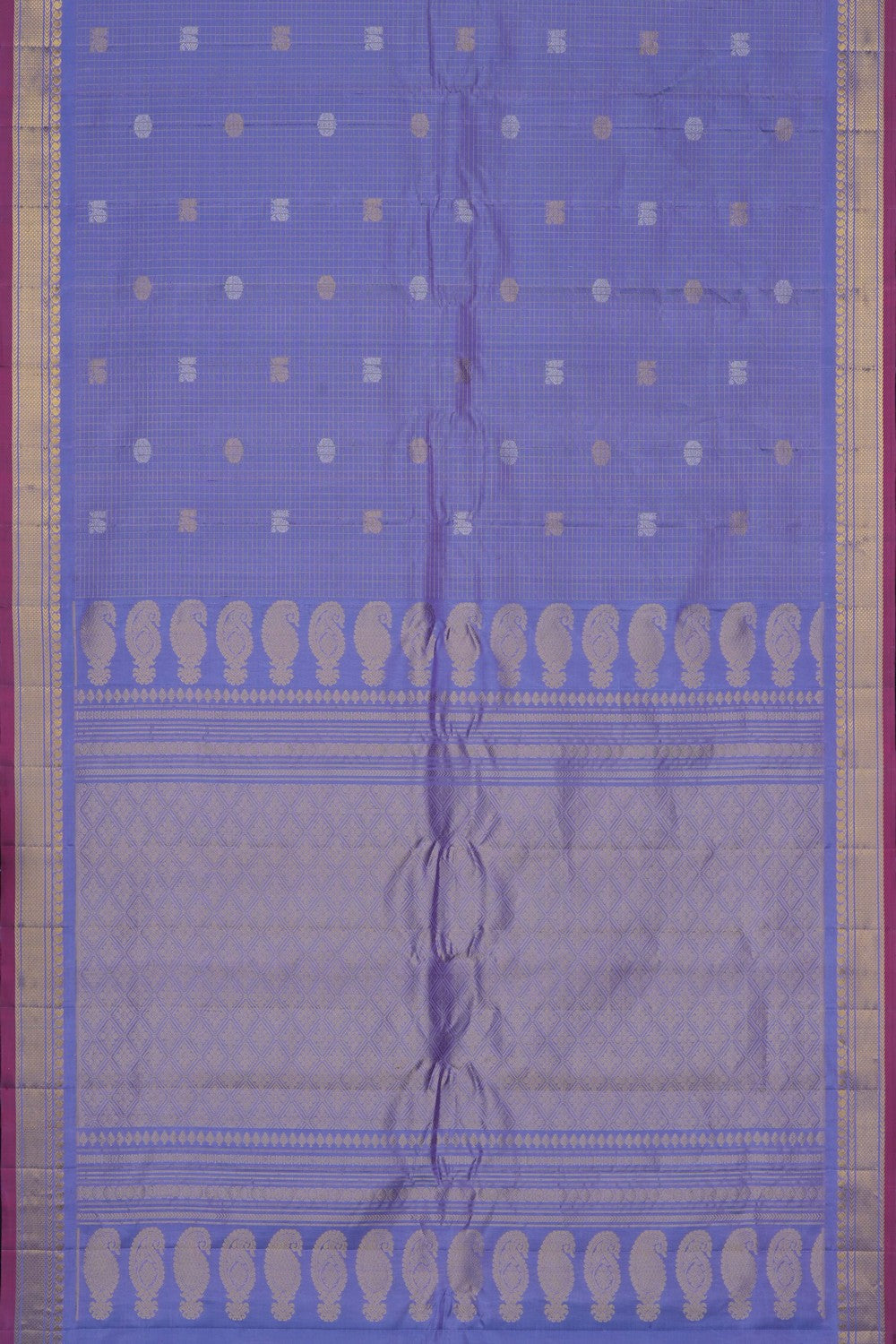 Image of Purple Gadwal Silk Kattam Saree