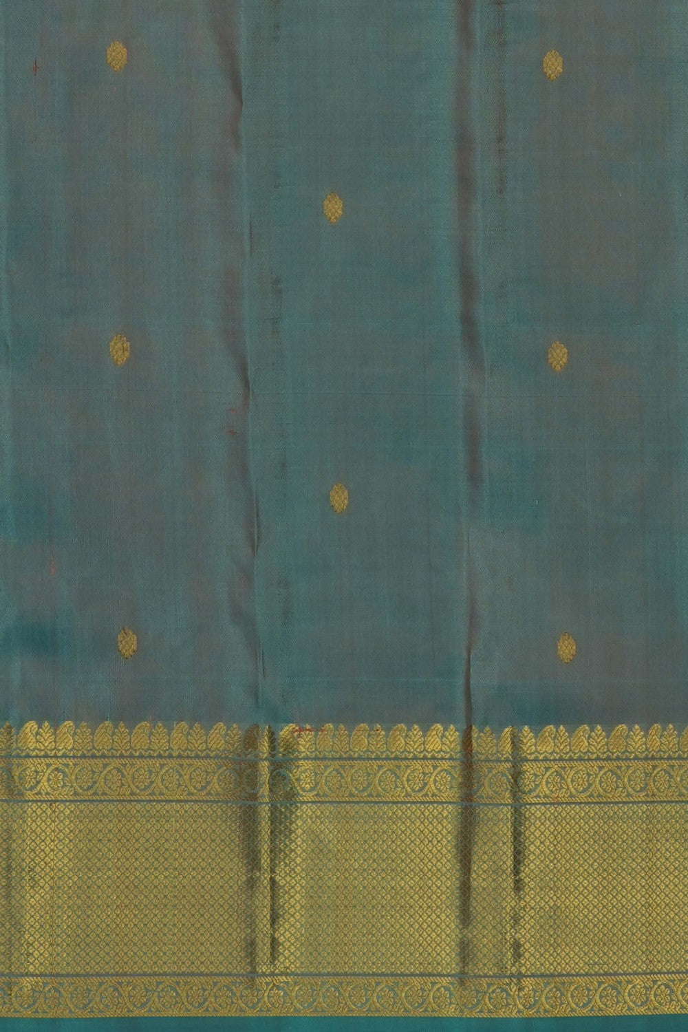 Image of Peach Gadwal Silk Kattam Saree
