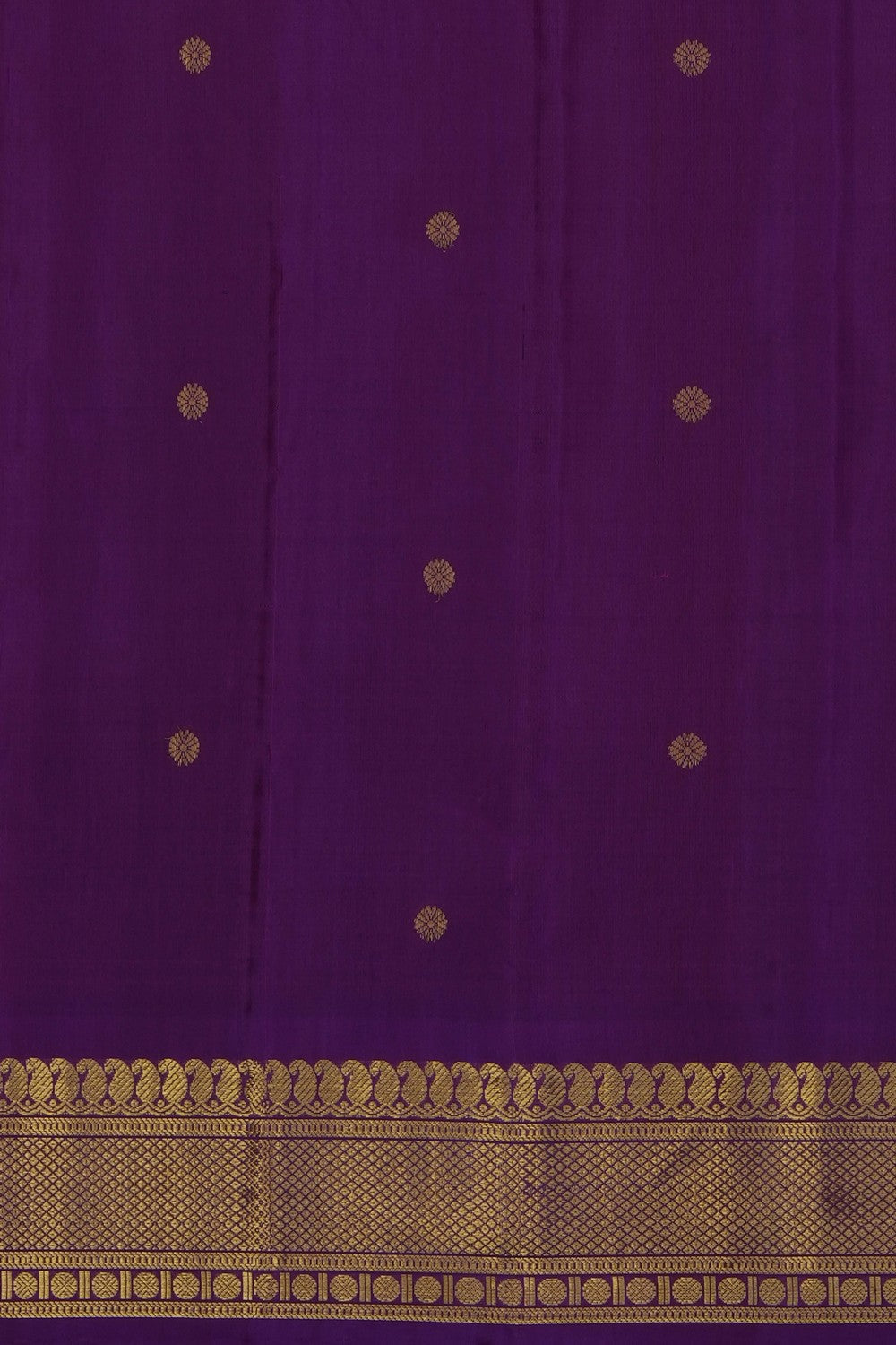Image of Purple Gadwal Silk Kattam Saree