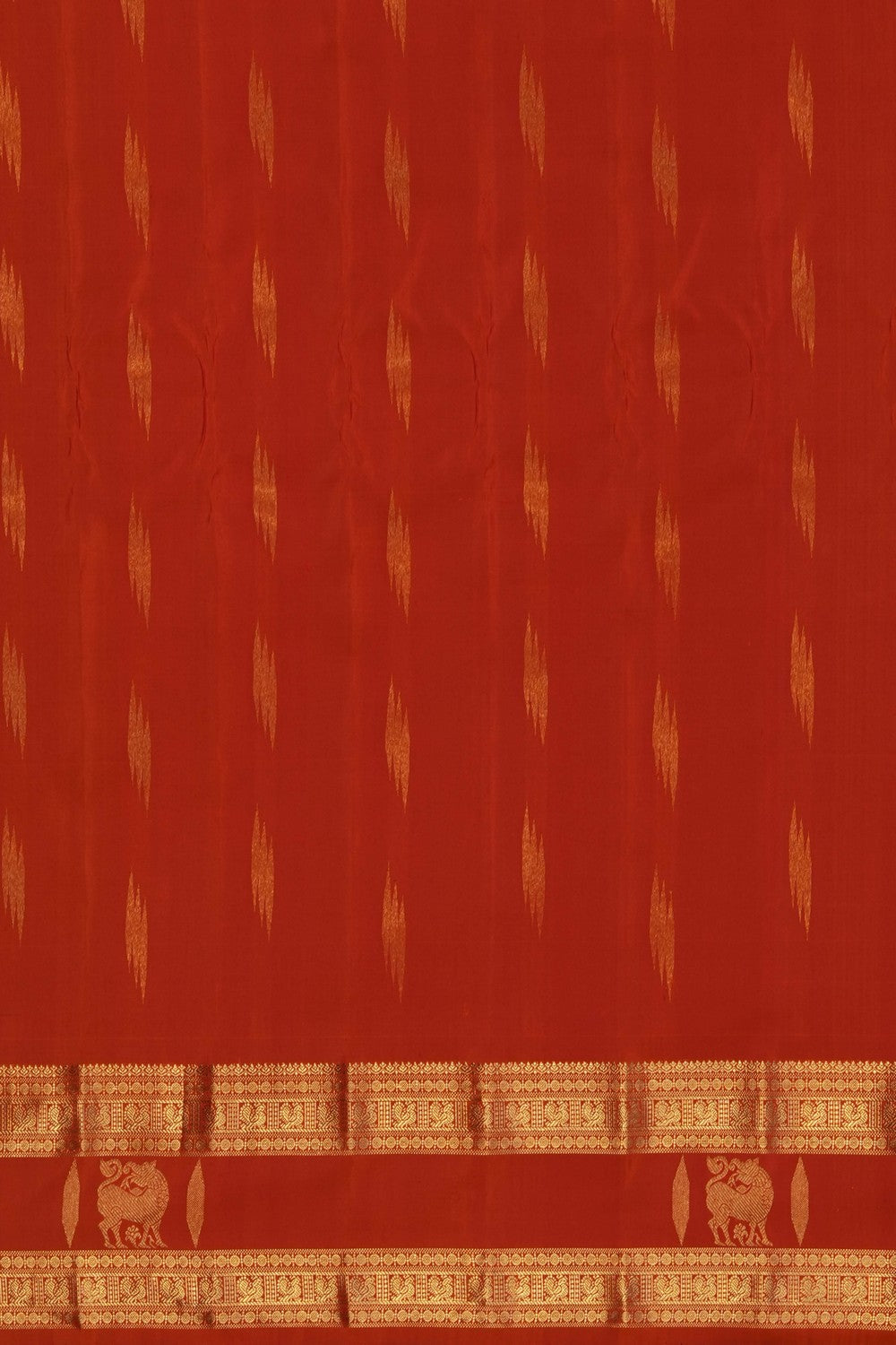 Image of Red Gadwal Silk Saree