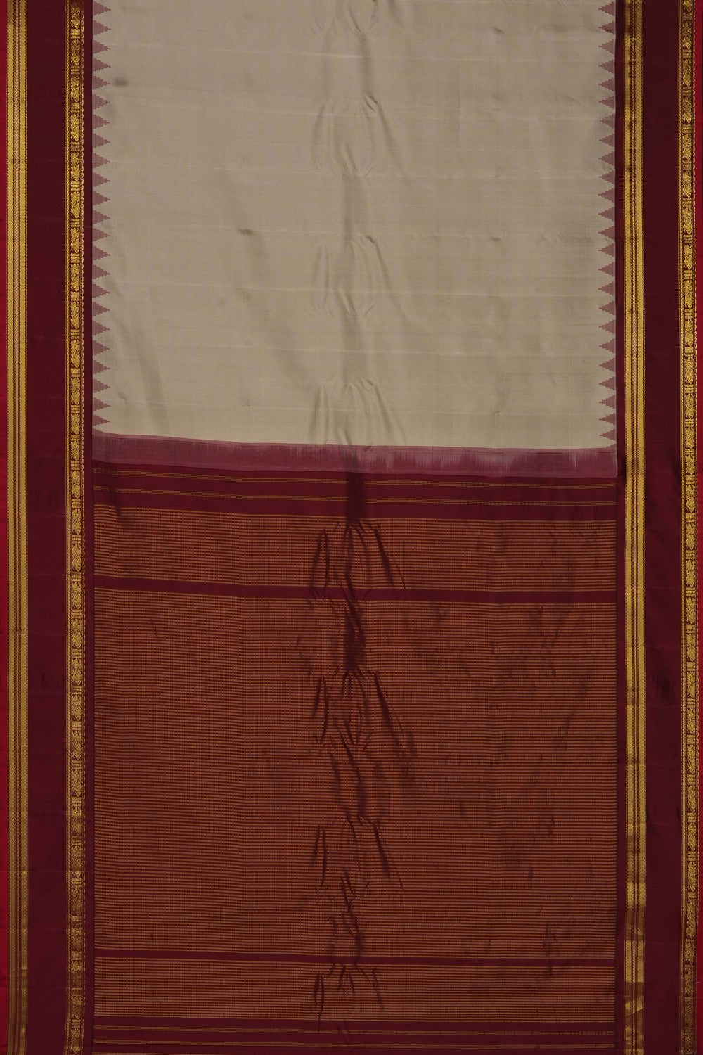 Image of Beige Gadwal Silk Saree
