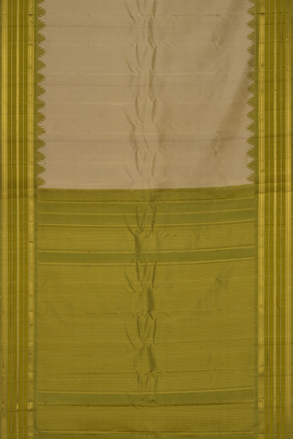 Image of Beige Gadwal Silk Saree