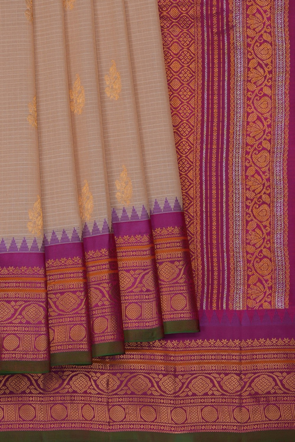 Image of Beige Gadwal Saree