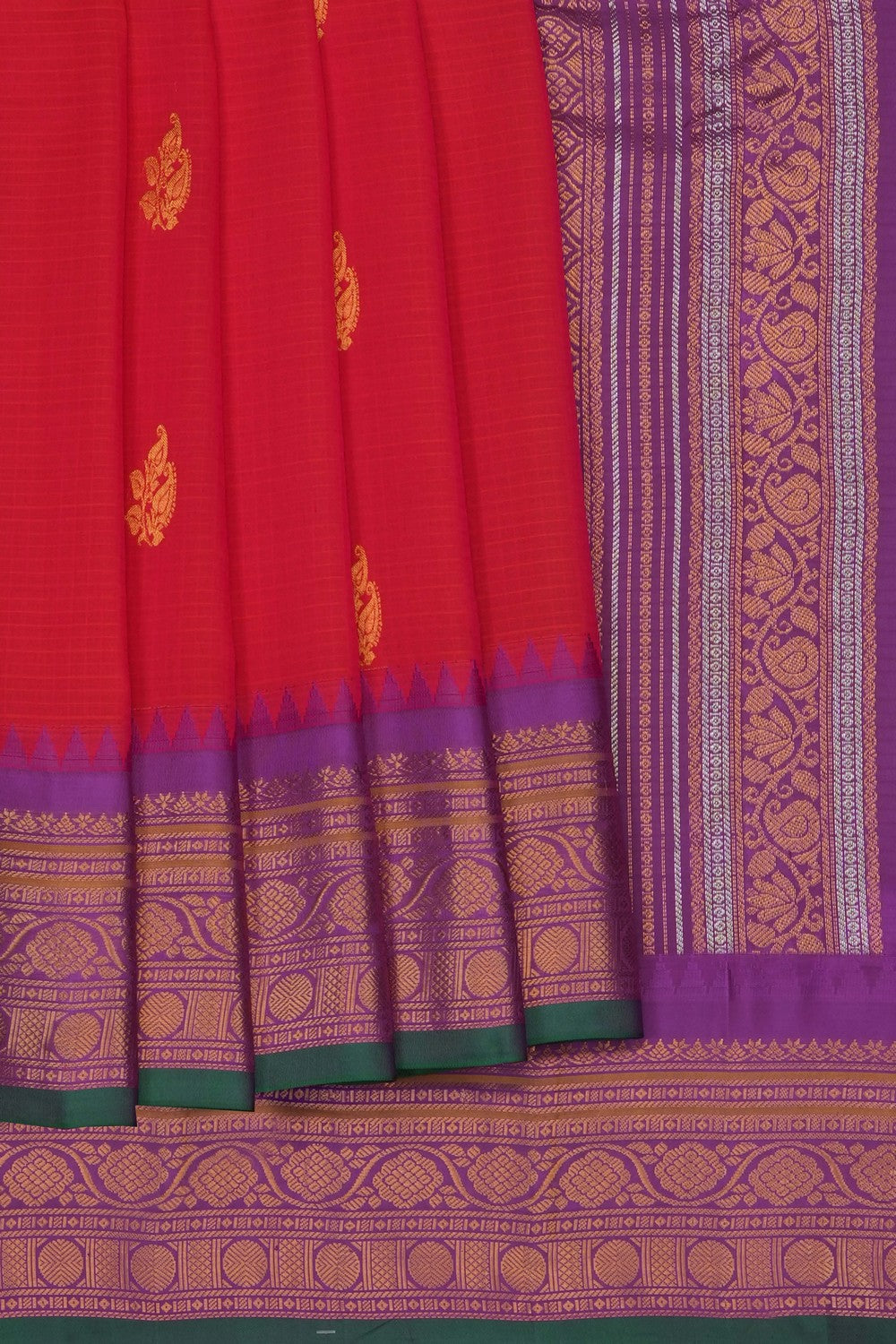 Image of Red Gadwal Saree