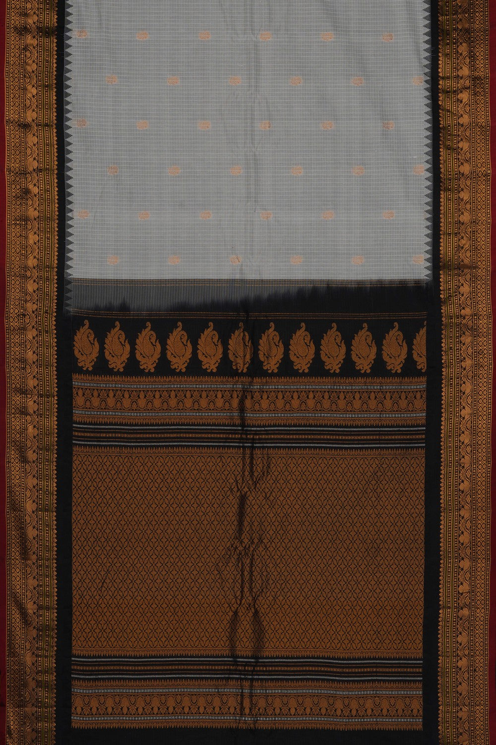 Image of Off-White Gadwal Saree