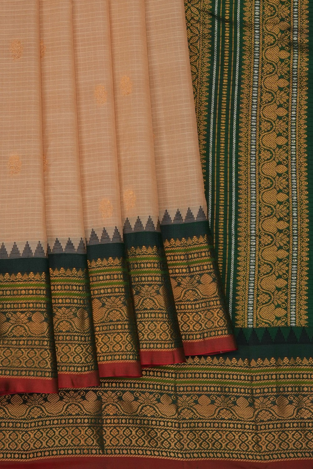 Image of Classy Beige Gadwal Saree