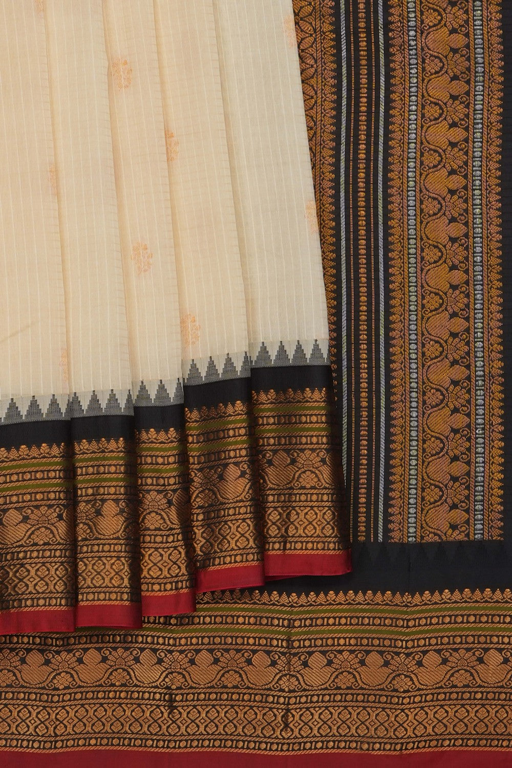 Image of Cream Gadwal Saree