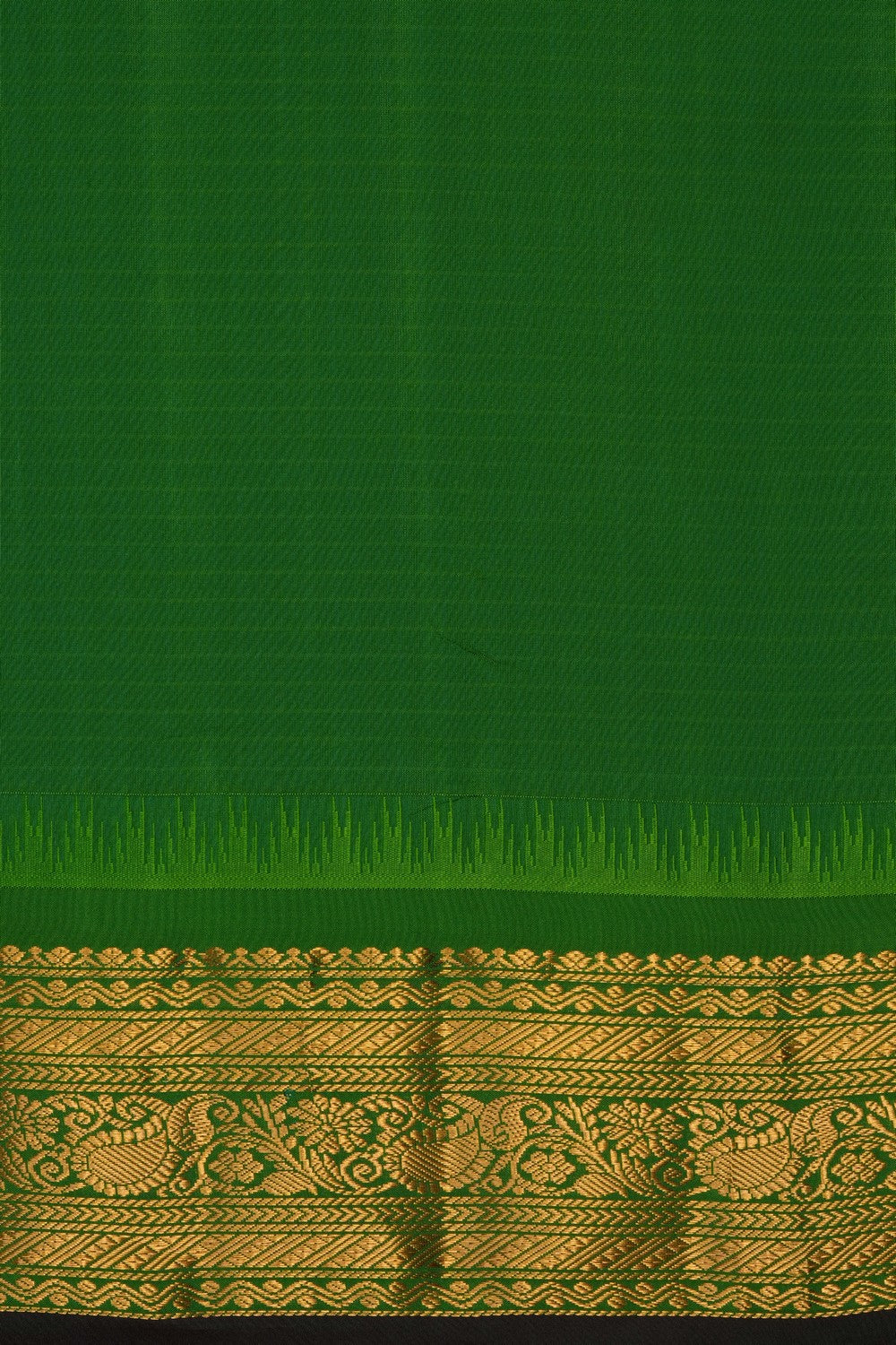 Image of Yellow Gadwal Silk Saree