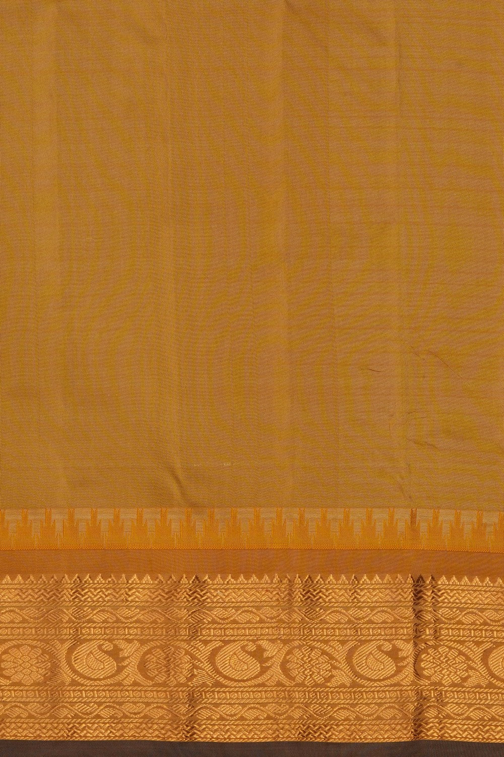 Image of Red Gadwal Silk Kattam Saree