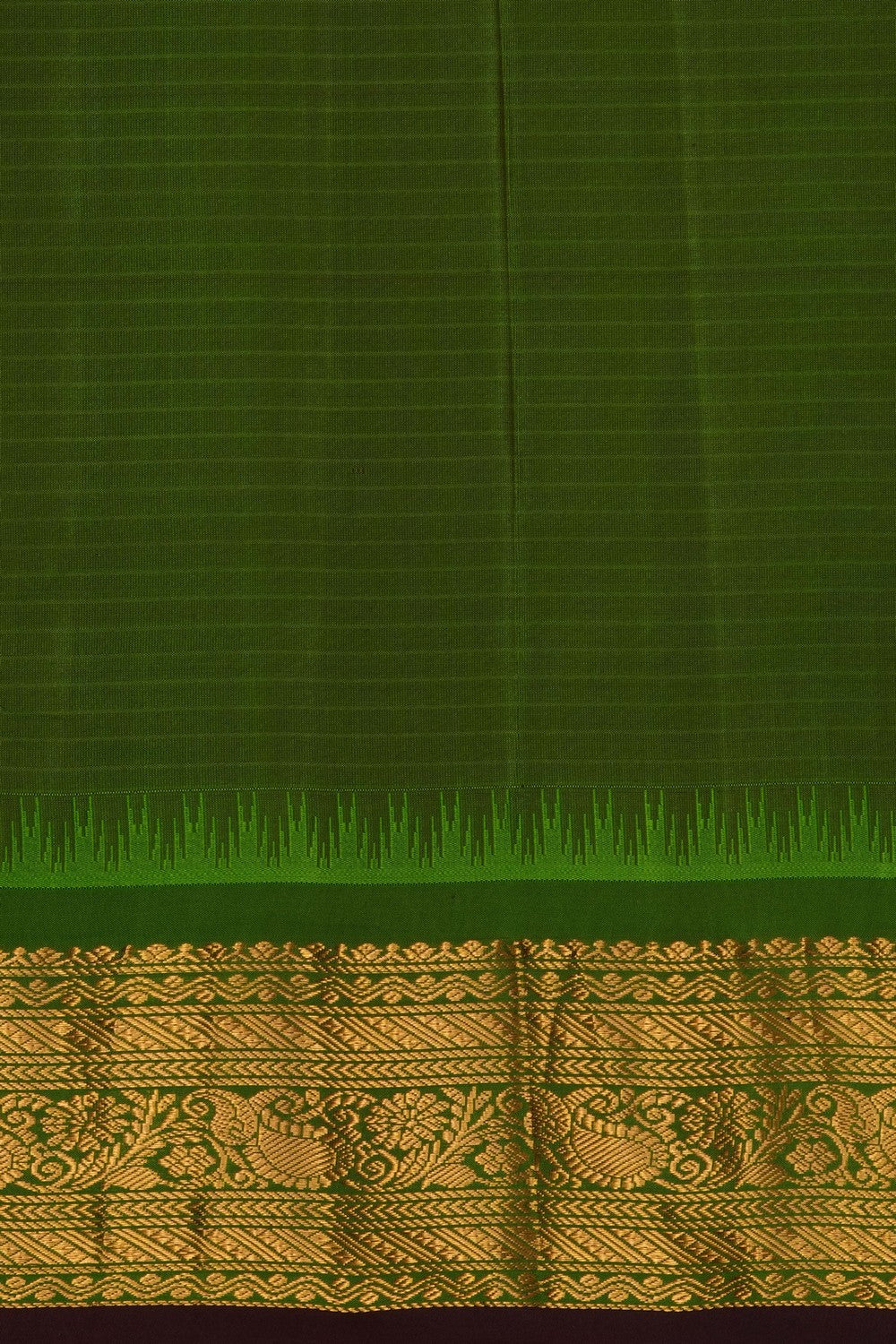 Image of Beige Gadwal Silk Kattam Saree
