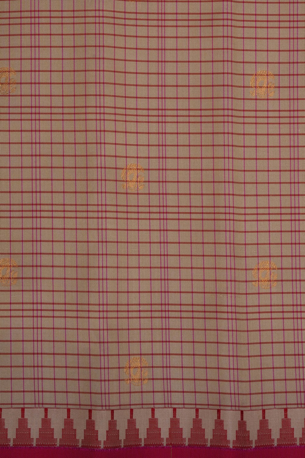Image of Beige Gadwal Kattam Saree