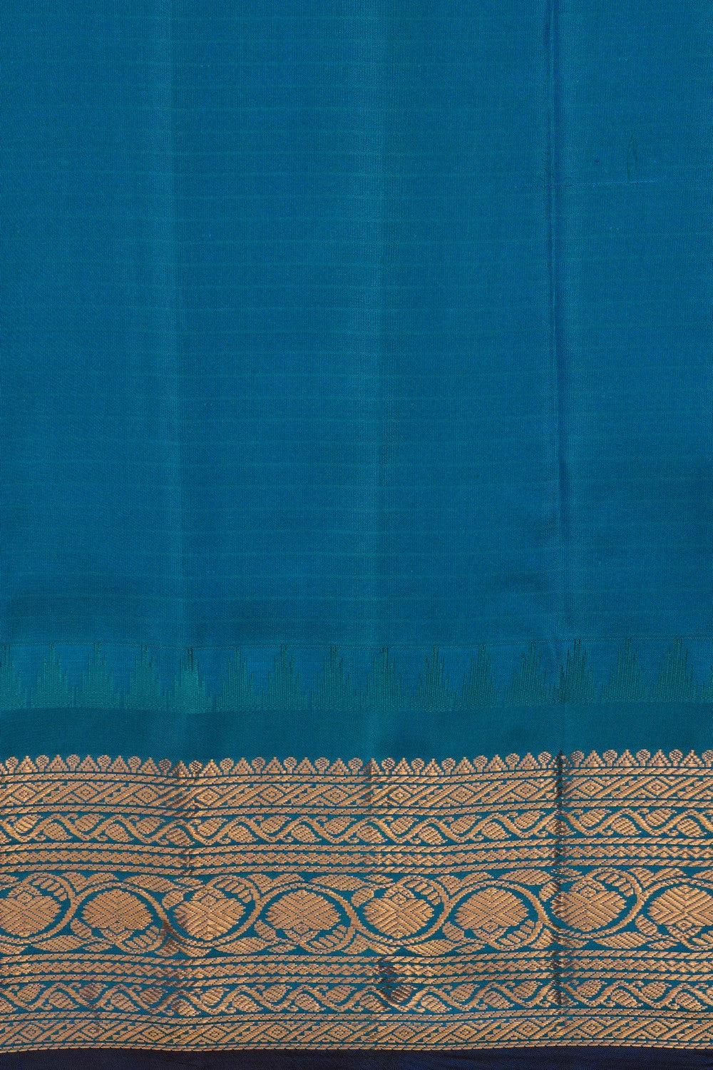 Image of Navy Blue Gadwal Silk Kattam Saree