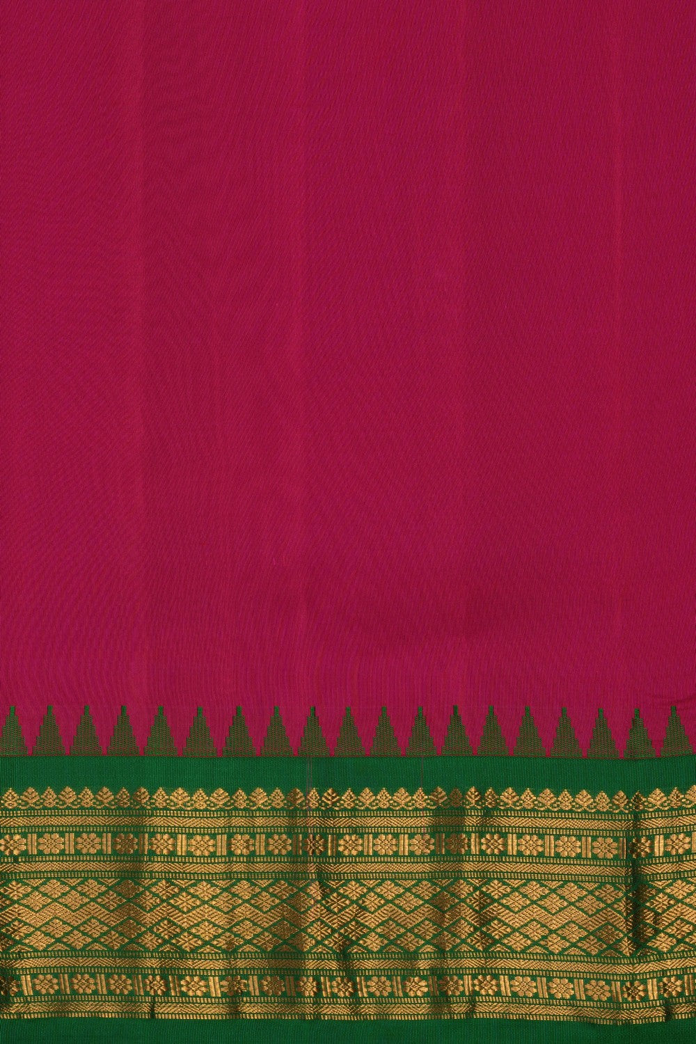Image of Yellow Gadwal Silk Saree