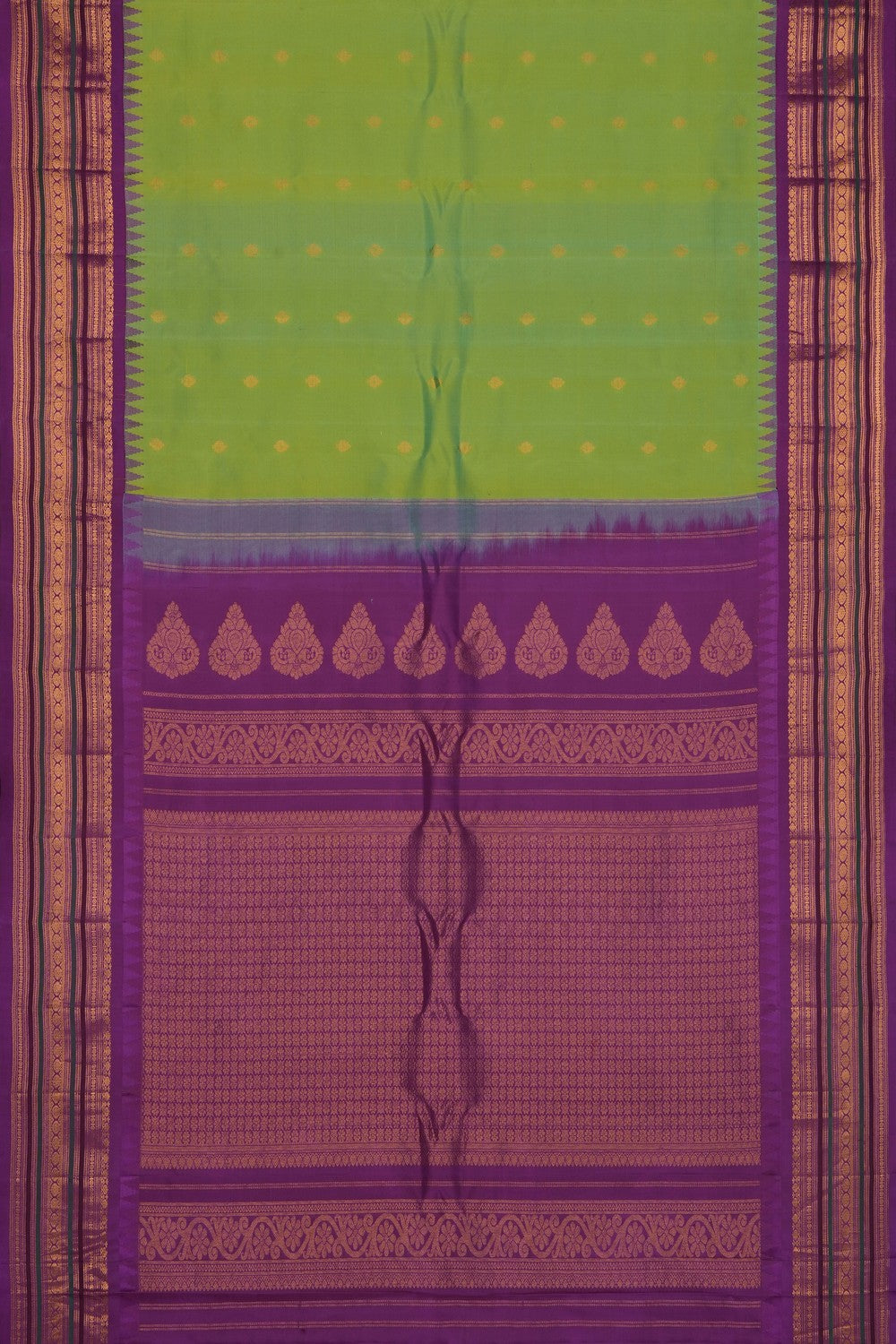 Image of Sea Green Gadwal Silk Saree