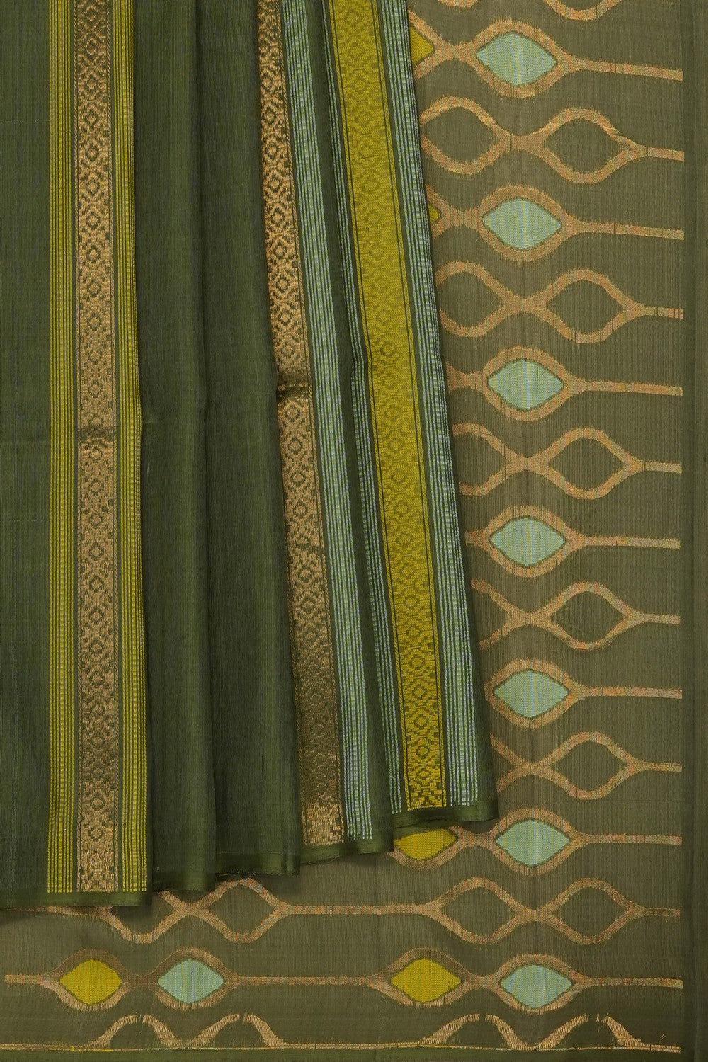 Image of Green South Silk Cotton Saree