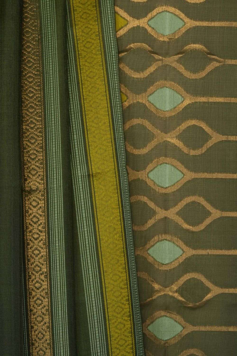 Image of Green South Silk Cotton Saree