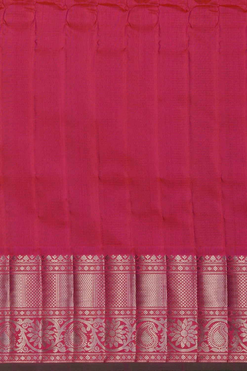 Image of Beige Gadwal Silk Kattam Saree