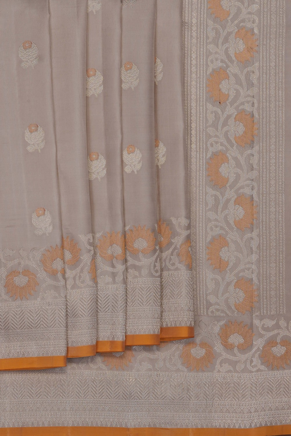 Image of Grey Gadwal Silk Saree