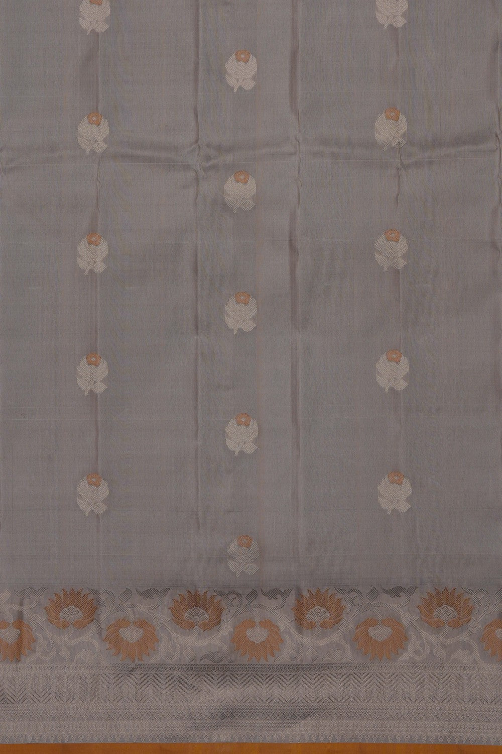 Image of Grey Gadwal Silk Saree