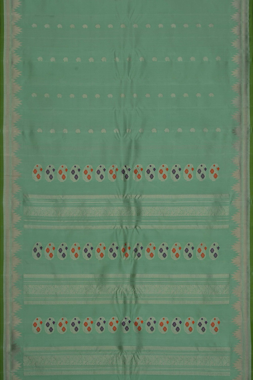 Image of Pastel green Gadwal Silk Saree