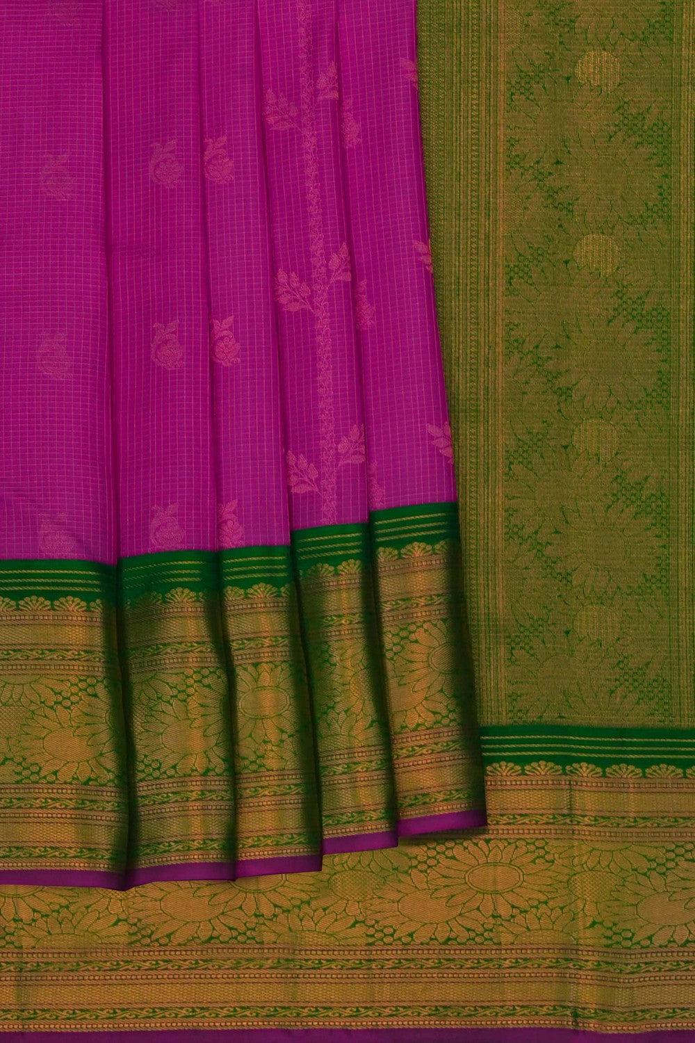 Image of Pink South Silk Kattam Saree