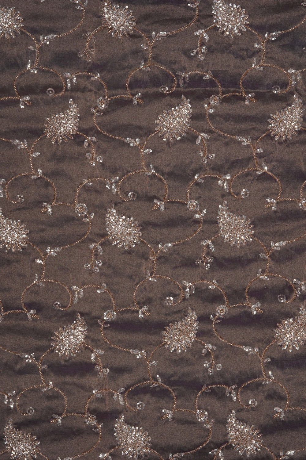 Image of Purple Tissue Silk Embroidery Saree