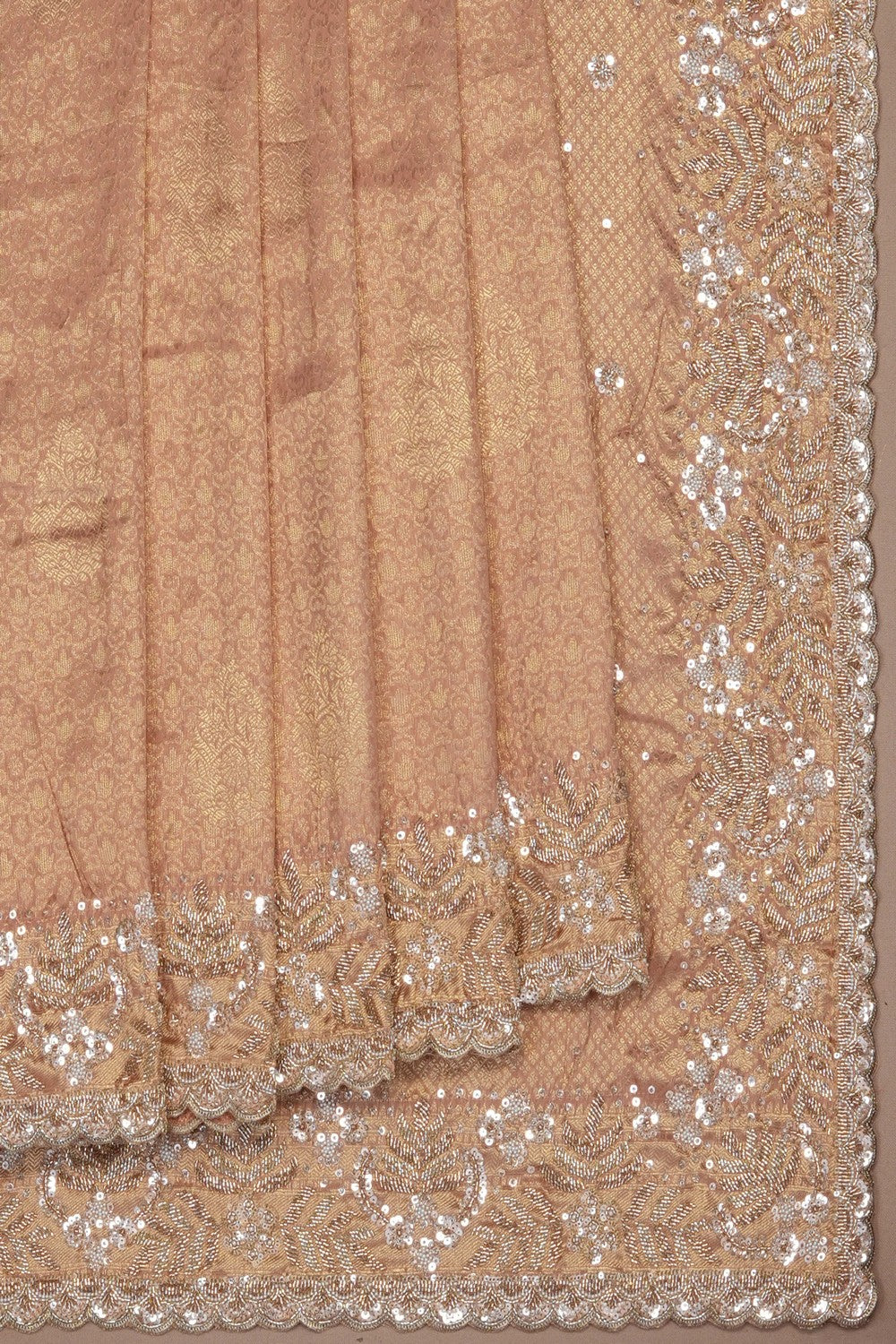 Image of Gold Tissue Silk Embroidery Saree