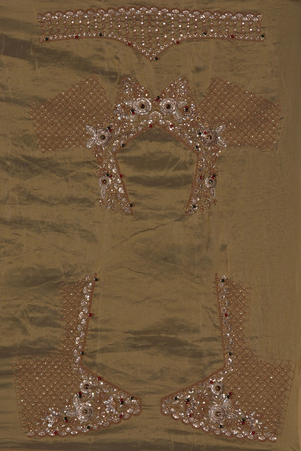 Image of Gold Tissue Silk Embroidery Saree
