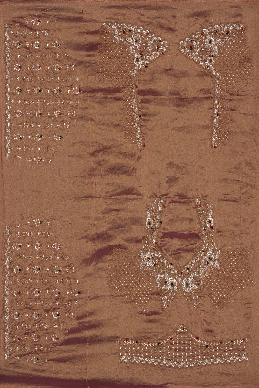 Image of Pink Tissue Silk Embroidery Saree