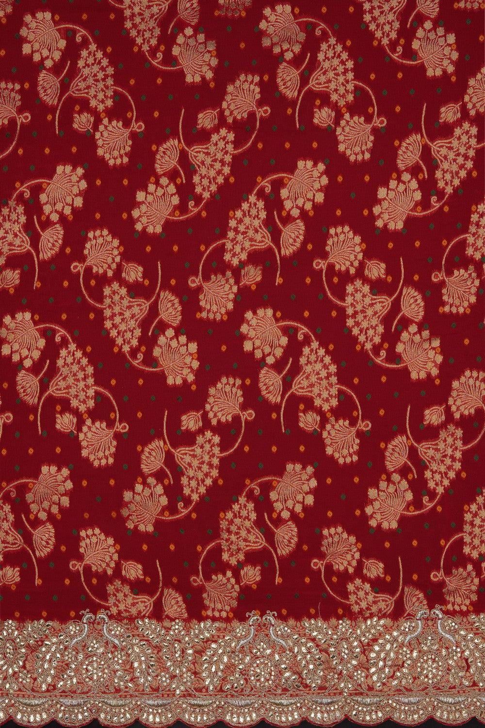 Image of Red Georgette Embroidery Saree