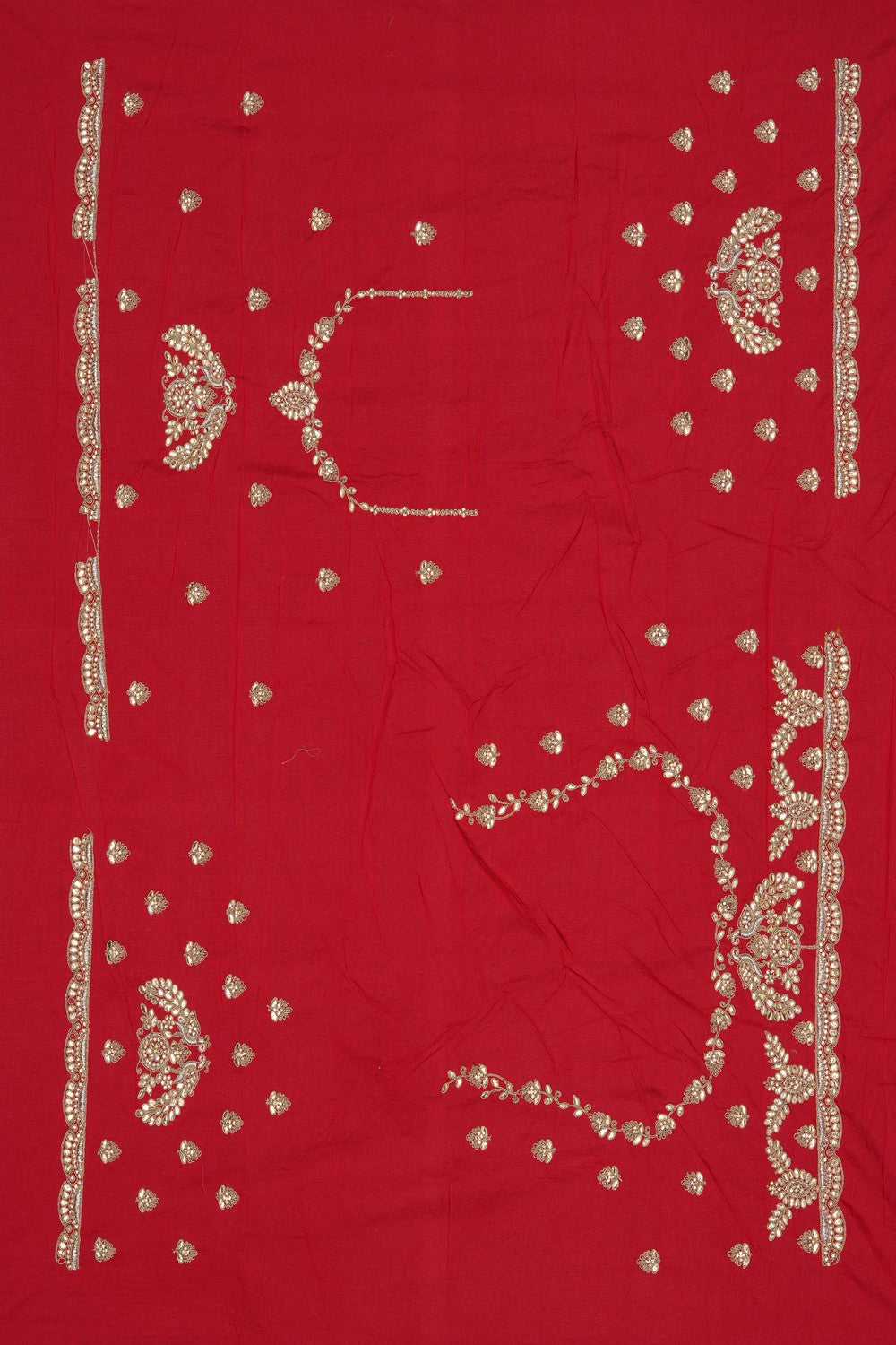 Image of Red Georgette Embroidery Saree