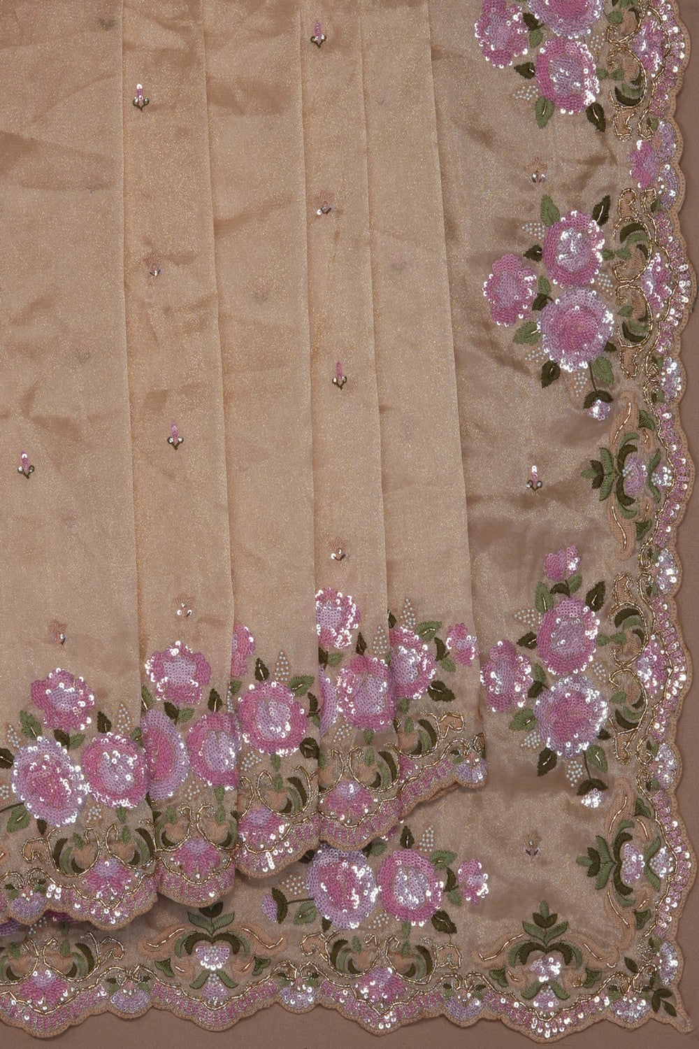 Image of Gold Tissue Silk Embroidery Saree