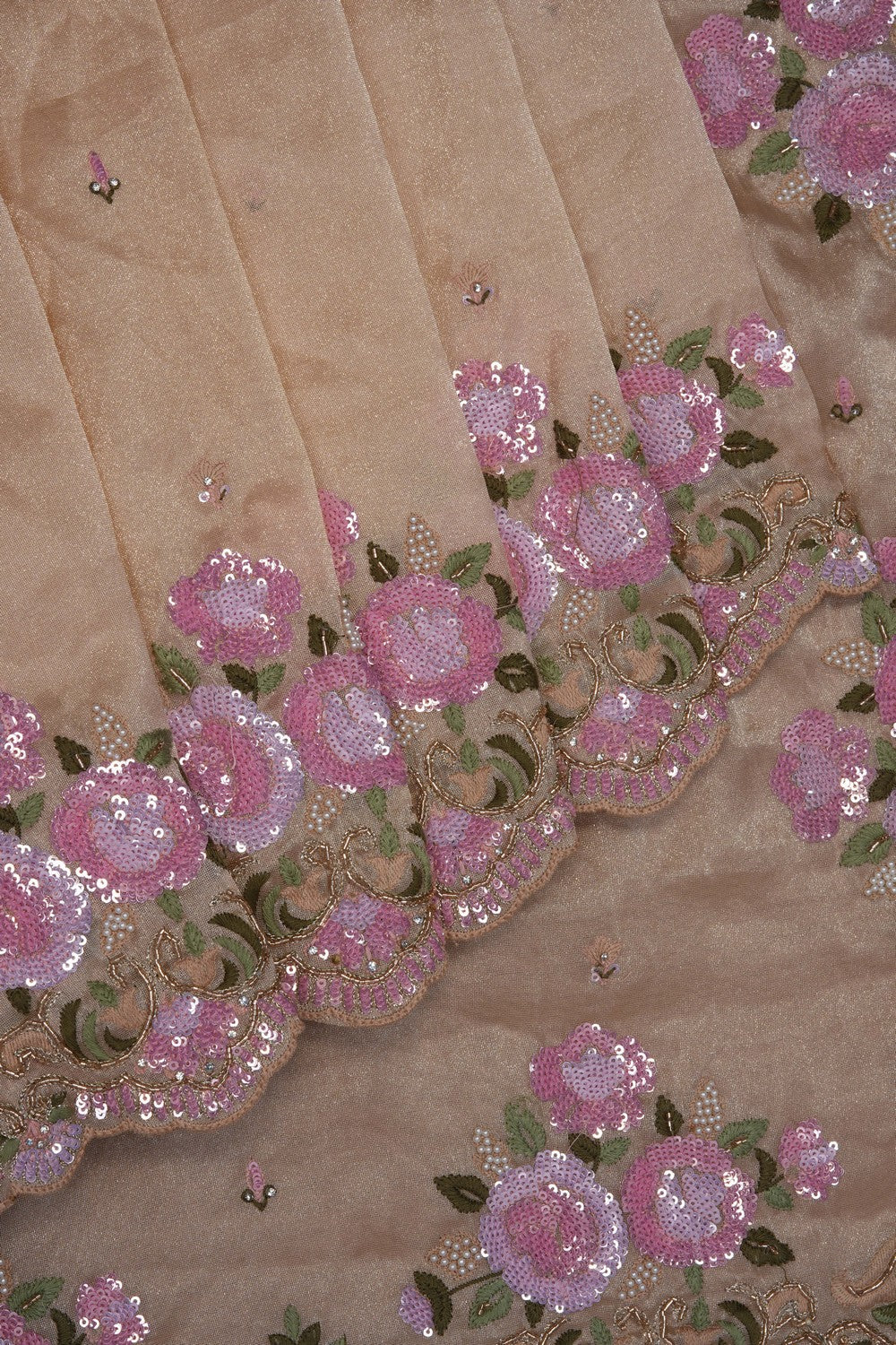 Image of Gold Tissue Silk Embroidery Saree