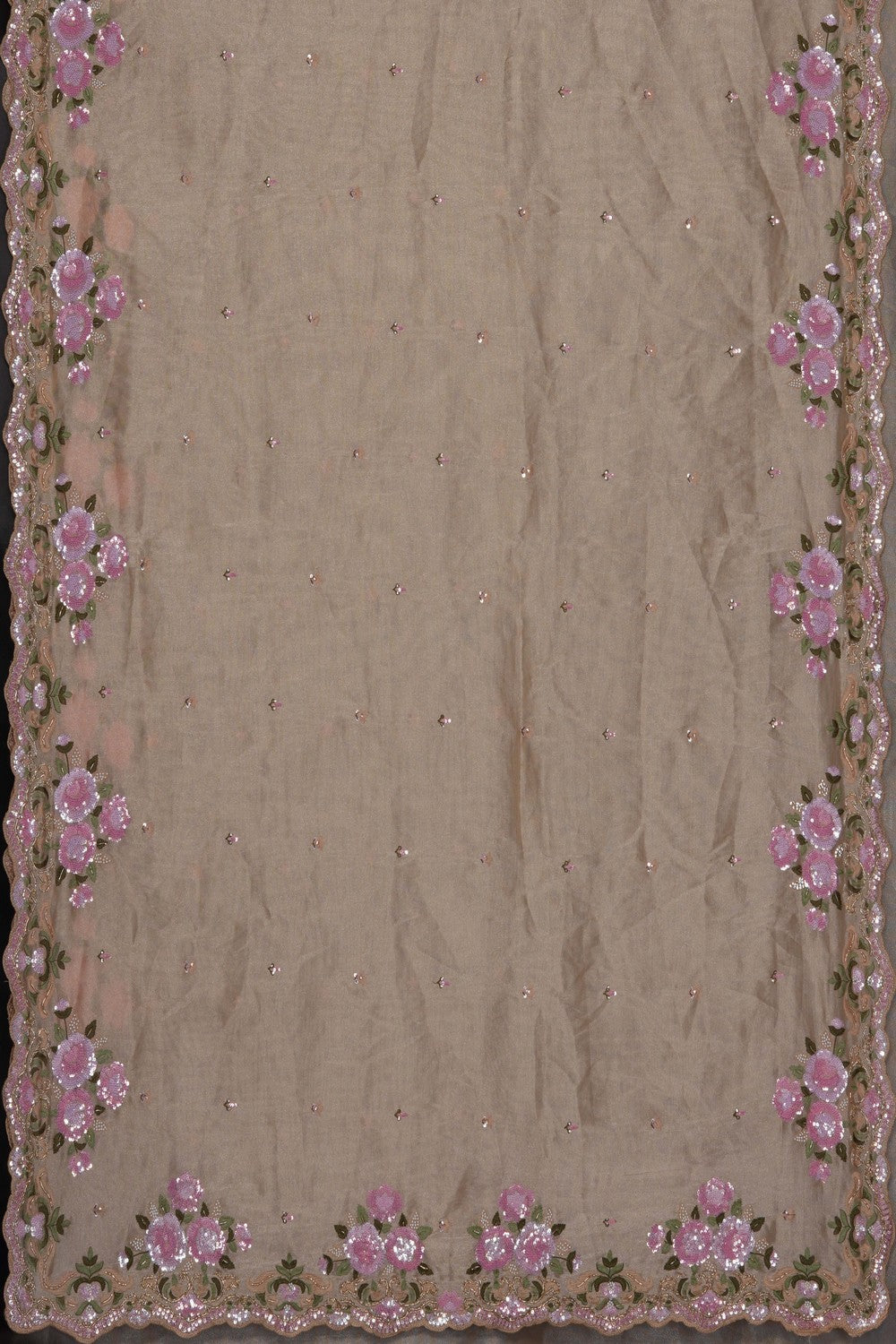 Image of Gold Tissue Silk Embroidery Saree