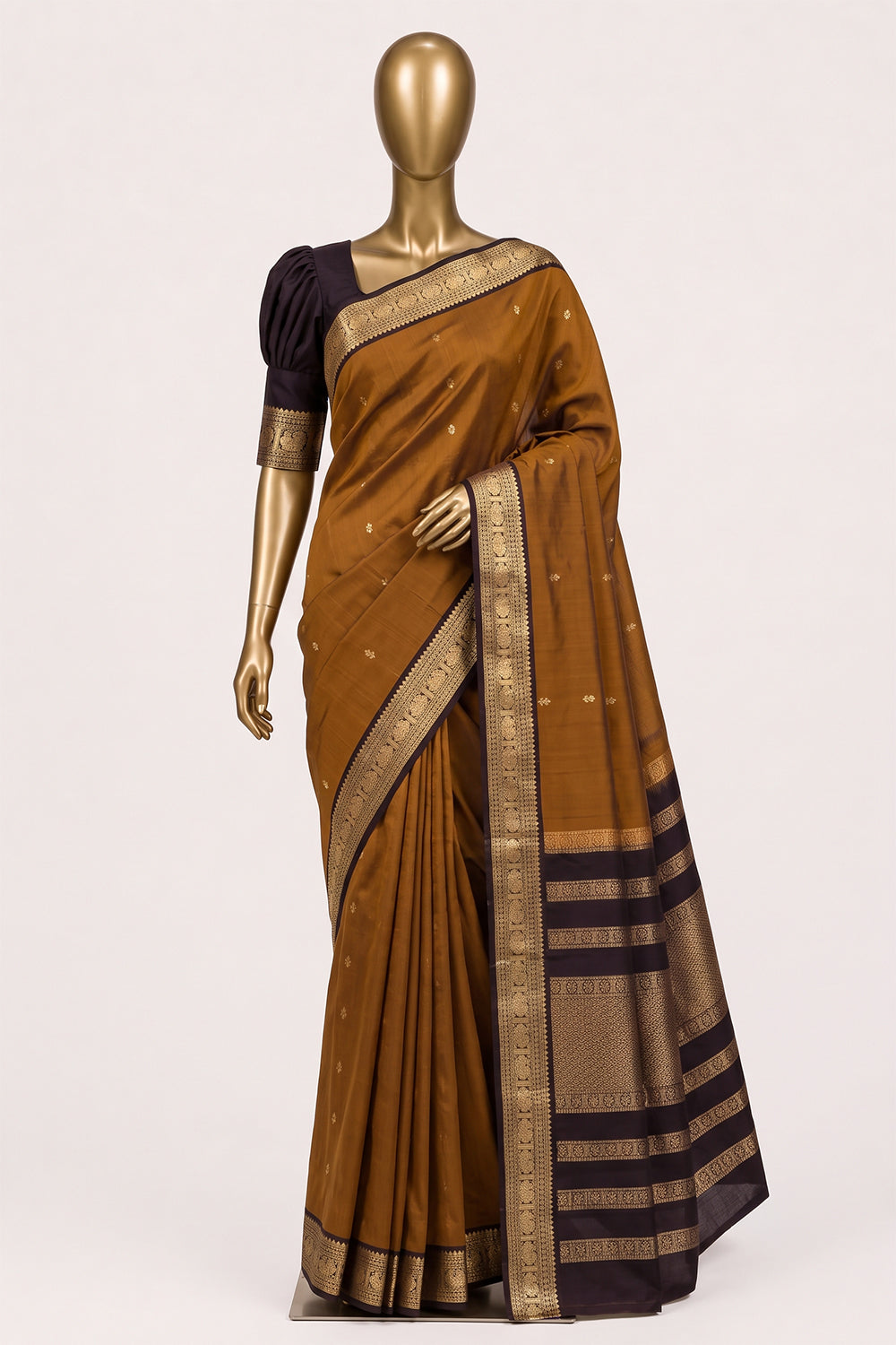 Image of Brown South Silk Saree