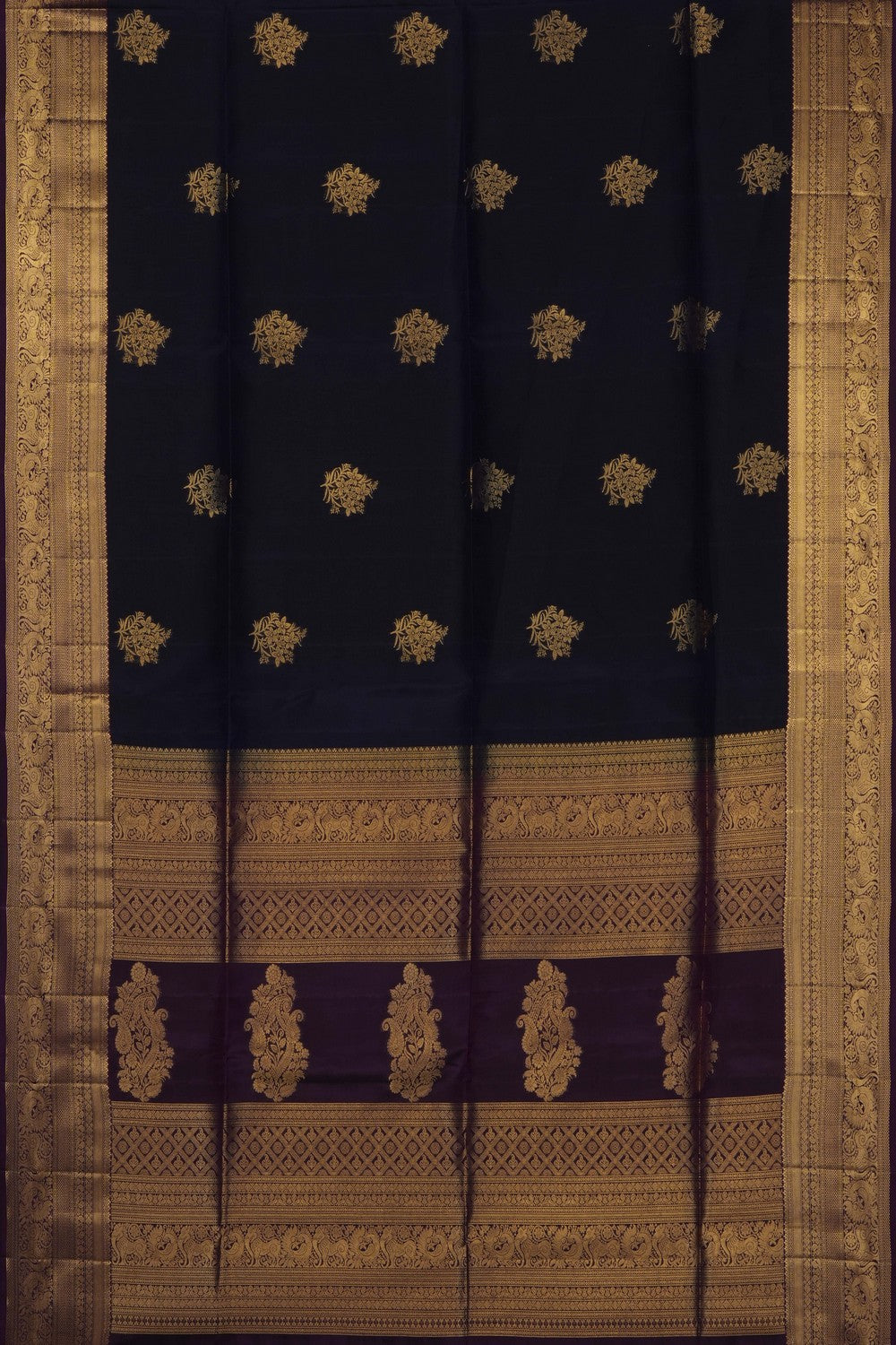 Image of Navy Blue South Silk Saree