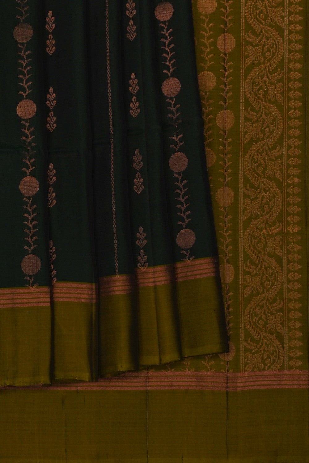 Image of Bottle Green South Silk Saree