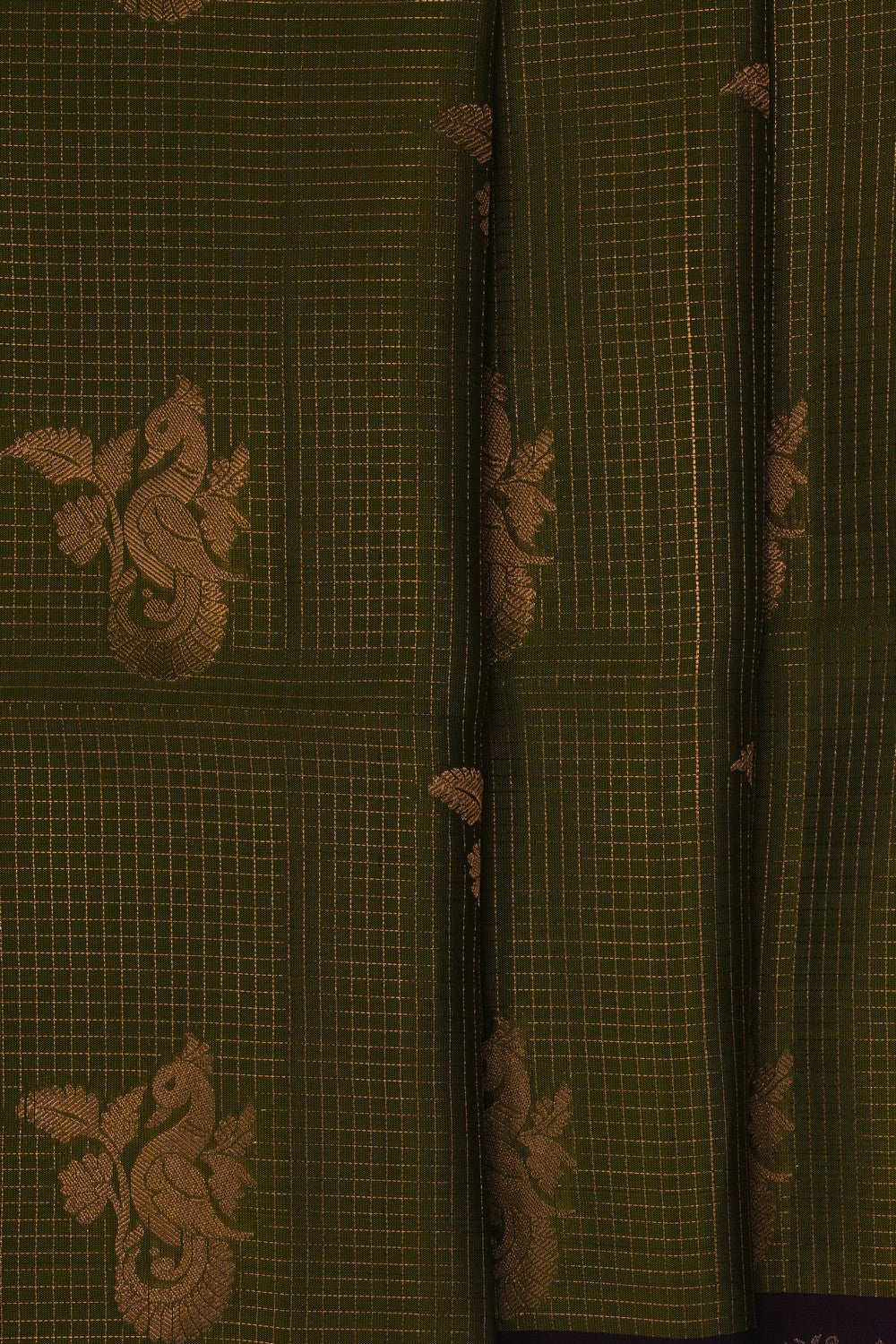 Image of Green South Silk Kattam Saree